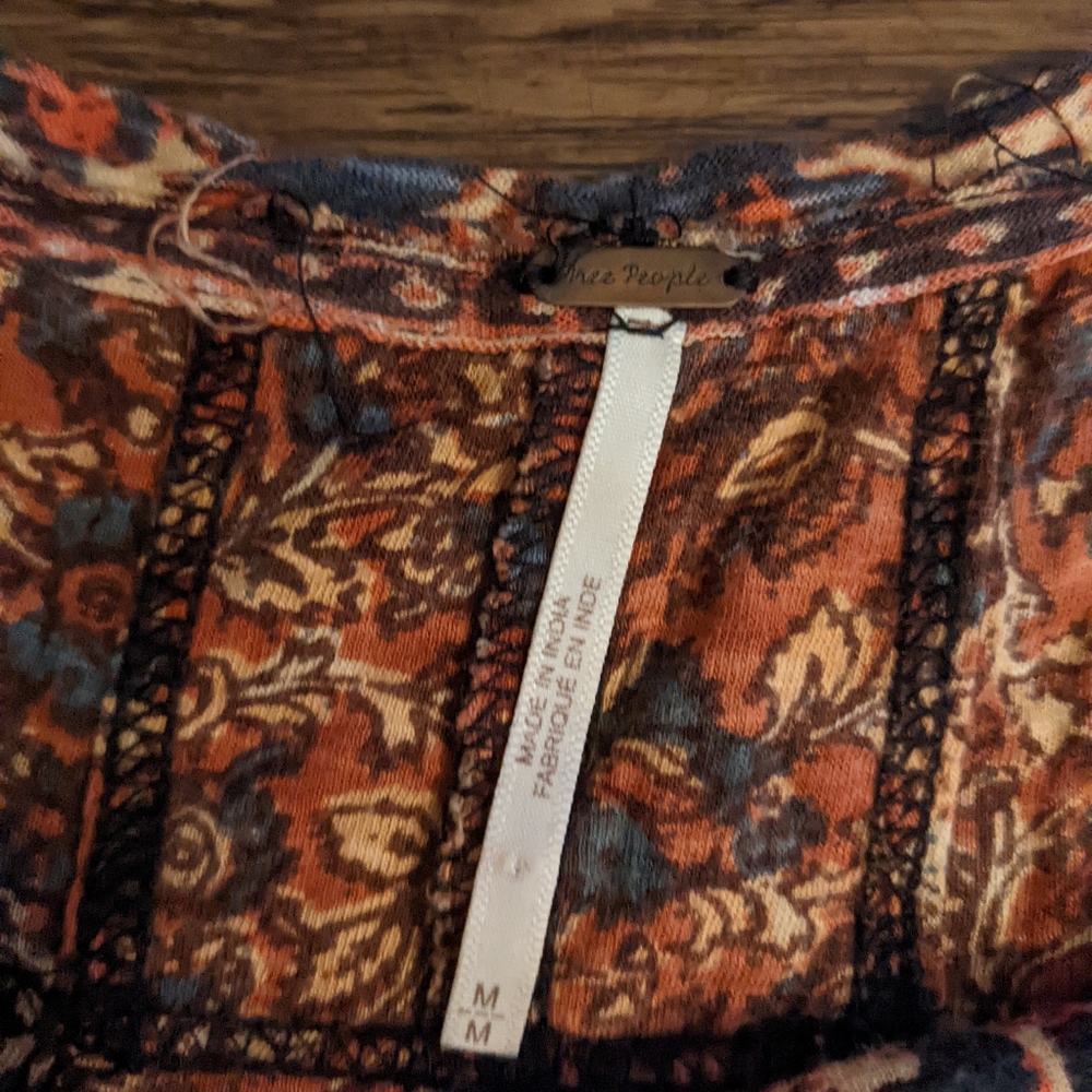 Free People Sleeveless Boho Top Cotton Modal Blend Hi Low Hem